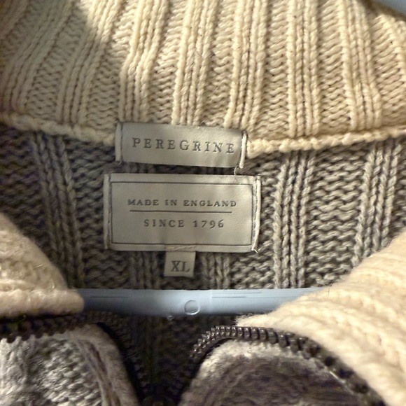 Peregrine Quarter Zip 100% Wool Sweater XL - Picture 2 of 4